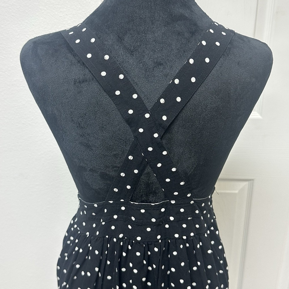 Overalls Dress Pinafore Women's Small Polka Dot Mini Jumper Adjustable Straps - Picture 5 of 11